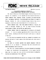 FDIC Approves Assumption of Deposits of United Community Bank Westlake Village California