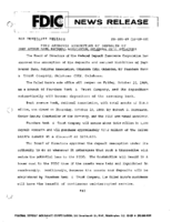 FDIC Approves Assumption of Deposits of Park Avenue Bank National Association Oklahoma city Oklahoma