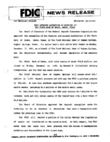 FDIC Approves Assumption of Deposits of The State Bank of Omaha Omaha Texas