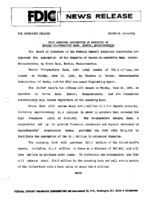 FDIC Approves Assumption of Deposits of Beacon cooperative Bank Boston Massachusetts