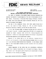 FDIC Transfers Insured Deposits of The Bank of the Brandywine Valley West Chester Pennsylvania