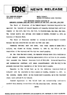 FDIC Transfers Insured Deposits of Community National Bank and Trust Company of New York New York New York