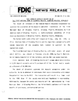 FDIC Approves Deposit Assumption of First National Bank of Blooming Prairie Blooming Prairie Minnesota