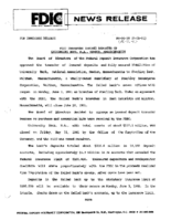 FDIC Transfers Insured Deposits of University Bank NA Newton Massachusetts