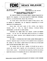 FDIC Approves Assumption of Premier Bank Northridge California