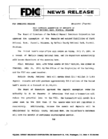 FDIC Approves Assumption of Deposits of First National Bank Purcell Oklahoma