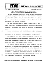 FDIC Approves Assumption of Deposits of Preston North National Bank Dallas Texas