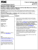 Regulatory Relief Guidance to Help Financial Institutions and Facilitate Recovery in Areas of Tennessee Affected by Severe Weather