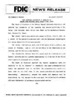 FDIC Approves Assumption of Deposits of Valley View National Bank Valley View Texas