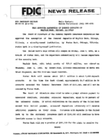 FDIC Approves Assumption of Insured Deposits of Mayfair Bank Chicago Illinois