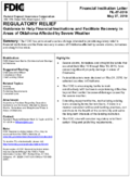 Regulatory Relief Guidance to Help Financial Institutions and Facilitate Recovery in Areas of Oklahoma Affected by Severe Weather