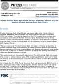 Premier American Bank Miami Florida National Association Assumes All of the Deposits of Premier American Bank Miami Florida