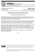 FDIC Makes Public October Enforcement ActionsNo Administrative Hearing Scheduled