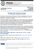 FDIC Makes Public April Enforcement Actions No Administrative Hearings are Scheduled