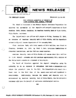 FDIC Approves Assumption of Deposits of First Acadiana Bank Eunice Louisiana