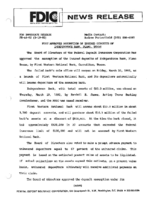 FDIC Approves Assumption of Insured Deposits of Independence Bank Plano Texas