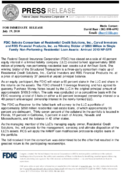 FDIC Selects Consortium of Residential Credit Solutions Inc Carval Investors and RBS Financial Products Inc as Winning Bidder of 898 Million in Single Family NonPerforming Residential Loan Assets Amtrust 2010 NPSFR