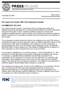 FDIC Issues First Quarter 2005 CRA Examination Schedule