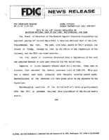 FDIC to Pay Off Insured Depositors in American National Bank of New York Fleischmanns New York