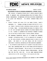 FDIC Announces Division of Liquidation Reorganization Personnel Changes