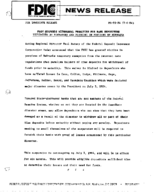 FDIC Suspends Withdrawal Penalties for Bank Depositors Victimized by Tornadoes and Flooding in Portions of Nebraska