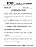 FDIC Transfers Insured Deposits of Brookfield Bank Brookfield Connecticut
