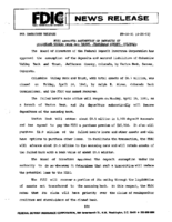 FDIC Approves Assumption of Deposits of Columbine Valley Bank  Trust Jefferson County Colorado