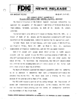 FDIC Approves Deposit Assumption of Tallulah State Bank  Trust Company Tallulah Louisiana