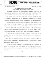 FDIC Approves Deposit Assumption of First National Bank in Center Center Texas