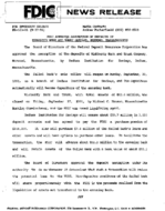 FDIC Approves Assumption of Deposits of MidCounty Bank and Trust Company Norwood Massachusetts