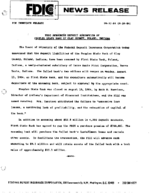 FDIC Announces Deposit Assumption of Peoples State Bank of Clay County Poland Indiana