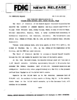 FDIC Transfers Insured Deposits of Village Green National Bank Jersey Village Texas