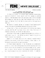 FDIC Transfers Insured Deposits of Heritage Bank  Trust Salt Lake County Utah