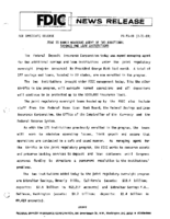 FDIC is Named Managing Agent of Two Additional Savings and Loan Associations