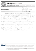 FDIC Releases Results of Summary of Deposits Annual Survey