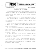 FDIC Approves Deposit Assumption of Citizens State Bank Maud Oklahoma