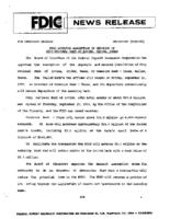 FDIC Approves Assumption of Deposits of City National Bank of Irving Irving Texas