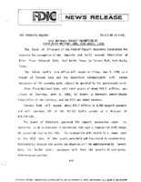 FDIC Approves Deposit Assumption of River Plaza National Bank Forth Worth Texas