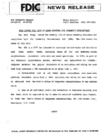 FDIC Issues July List of Banks Examined for Community Reinvestment