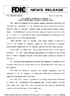 FDIC Approves Assumption of Deposits of First National Bank of Garland Garland Texas
