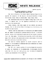 FDIC Approves Assumption of Deposits of Midway National Bank Dallas Texas