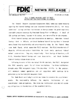 FDIC is Named Managing Agent of Three Savings and Loan Institutions in Georgia