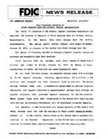 FDIC Transfers Deposits of First American Bank for Savings Boston Massachusetts