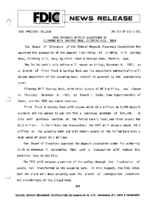 FDIC Approves Deposit Assumption of Climbing Hill Savings Bank Climbing Hill Iowa