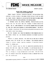 Seidman Urges Congress to Grant New Tools to FDIC and Refinance FSLIC