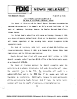 FDIC Approves Deposit Assumption of the Bank of Louisburg Louisburg Kansas