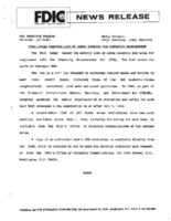 FDIC Issues February List of Banks Examined for Community Reinvestment