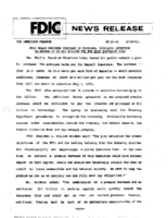 FDIC Board Proposes Increase in Premiums Indicates Intention to Borrow up to 10 Billion for the Bank Insurance Fund