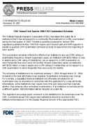 FDIC Issues First Quarter 2006 CRA Examination Schedule
