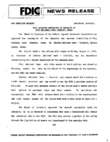 FDIC Approves Assumption of Deposits of City National Bank Houston Texas